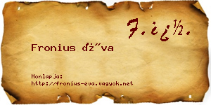 Fronius Éva névjegykártya
