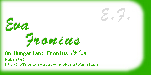 eva fronius business card